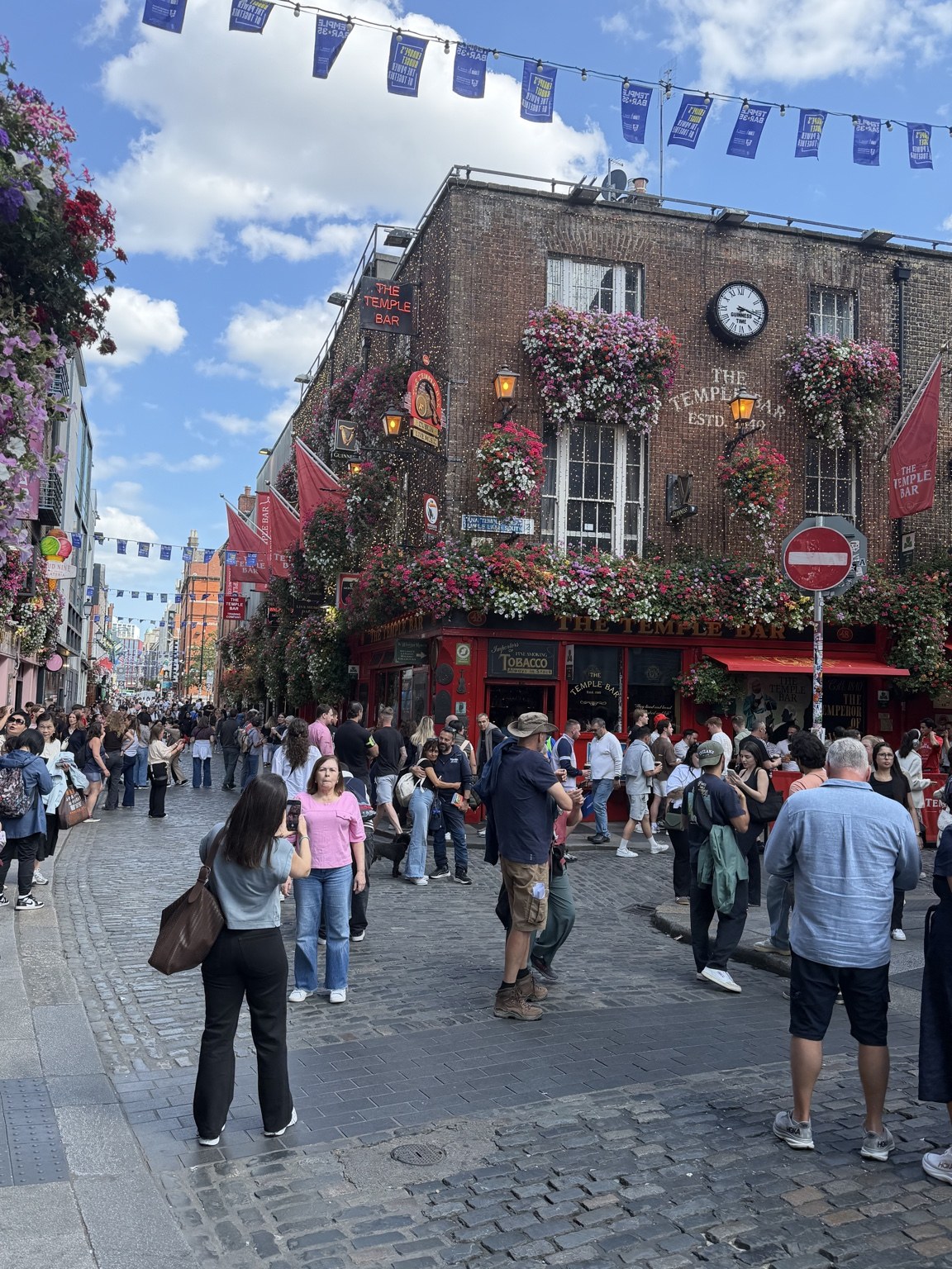 Dublin’s colorful Temple Bar streets.